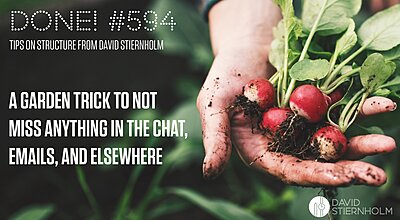 A person's hands are holding freshly harvested radishes with green leaves and soil clinging to them.