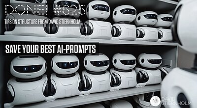 A shelf filled with identical small white robots with glowing blue eyes is being observed by another similar robot in the foreground.